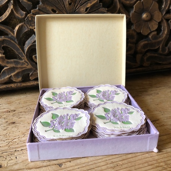 Vintage Lilac Saucermats Paper Coasters FM 260 A Freund-Mayer England Pack of 35 - Picture 12 of 15
